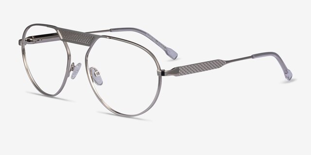 Flowing Silver MetalEyeglass Frames from EyeBuyDirect, Angle View