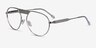 Flowing Silver MetalEyeglass Frames from EyeBuyDirect, Angle View