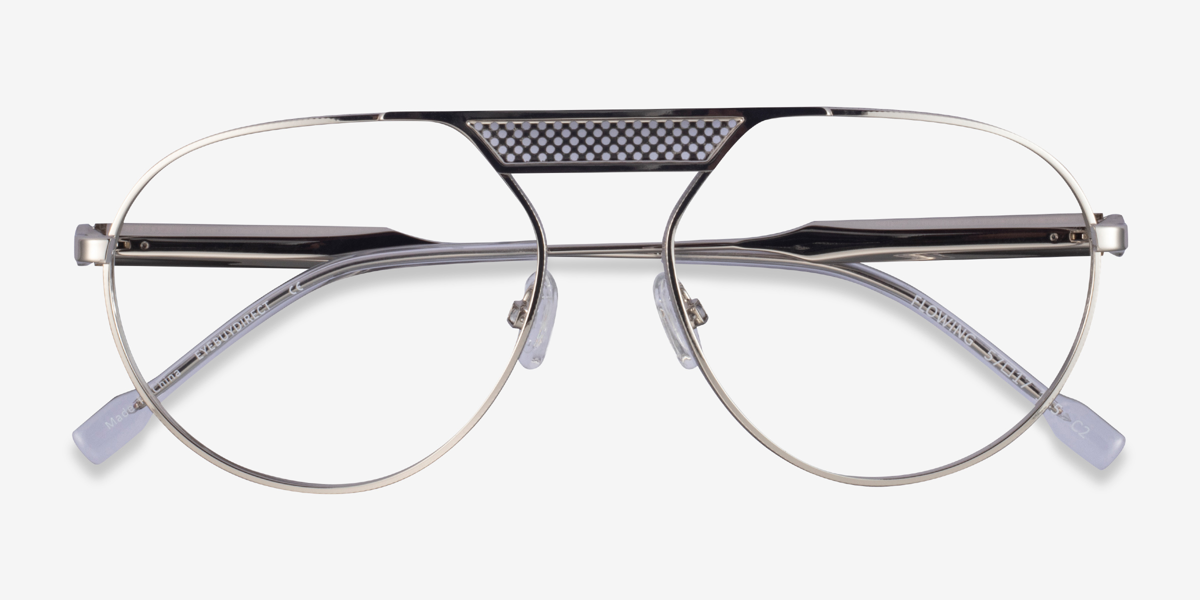 Flowing Aviator Silver Glasses for Men | Eyebuydirect