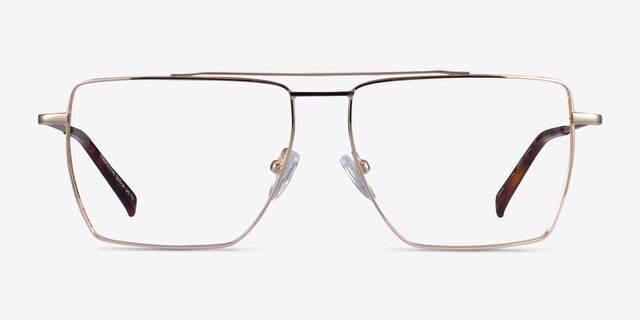 Perspective Gold MetalEyeglass Frames from EyeBuyDirect, Front View