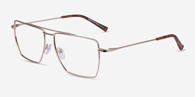Perspective Gold MetalEyeglass Frames from EyeBuyDirect, Angle View