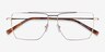 Perspective Gold MetalEyeglass Frames from EyeBuyDirect, Closed View