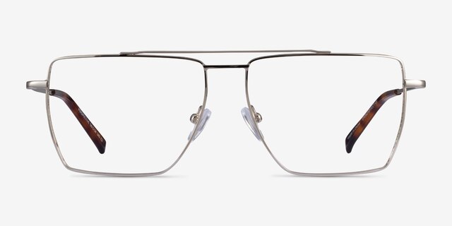 Perspective Silver MetalEyeglass Frames from EyeBuyDirect, Front View