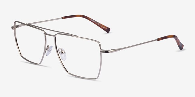 Perspective Silver MetalEyeglass Frames from EyeBuyDirect, Angle View