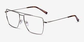 Perspective Argenté Métal Montures de lunettes de vue d'EyeBuyDirect, Vue d'Angle