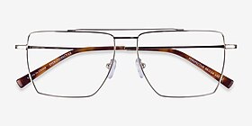 Perspective Argenté Métal Montures de lunettes de vue d'EyeBuyDirect, Vue Rapprochée