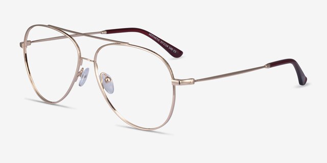 Aesthetic Gold MetalEyeglass Frames from EyeBuyDirect, Angle View