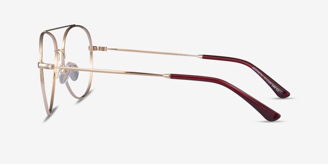 Aesthetic Gold MetalEyeglass Frames from EyeBuyDirect, Side View