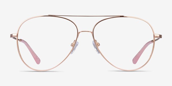 Aesthetic Rose Gold Metal Eyeglass Frames