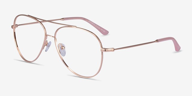 Aesthetic Rose Gold MetalEyeglass Frames from EyeBuyDirect, Angle View