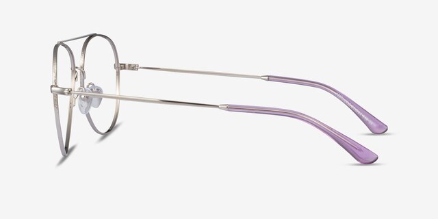 Aesthetic Silver MetalEyeglass Frames from EyeBuyDirect, Side View