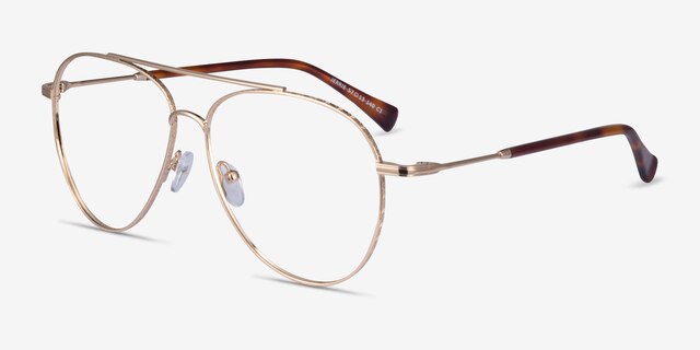 Jerrie Gold MetalEyeglass Frames from EyeBuyDirect, Angle View