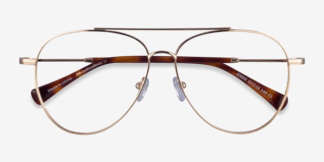 Jerrie Gold MetalEyeglass Frames from EyeBuyDirect, Closed View