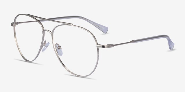 Jerrie Silver MetalEyeglass Frames from EyeBuyDirect, Angle View