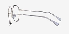 Jerrie Argenté Métal Montures de lunettes de vue d'EyeBuyDirect, Vue de Côté