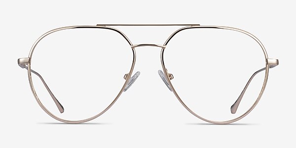 Telescope Light Gold Metal Eyeglass Frames