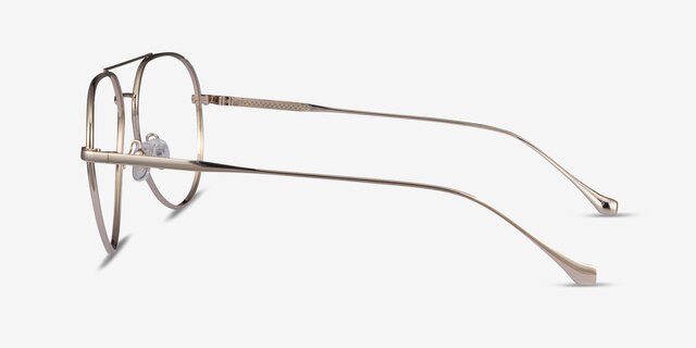 Telescope Light Gold MetalEyeglass Frames from EyeBuyDirect, Side View