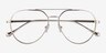 Telescope Light Gold MetalEyeglass Frames from EyeBuyDirect, Closed View