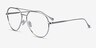 Telescope Silver MetalEyeglass Frames from EyeBuyDirect, Angle View