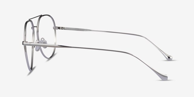 Telescope Silver MetalEyeglass Frames from EyeBuyDirect, Side View