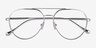 Telescope Silver MetalEyeglass Frames from EyeBuyDirect, Closed View