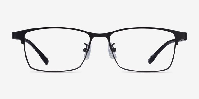Globe Matte Black AcétateMontures de lunettes de vue d'EyeBuyDirect, Vue de Face