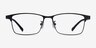Globe Matte Black AcétateMontures de lunettes de vue d'EyeBuyDirect, Vue de Face