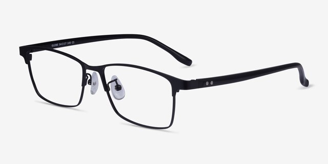 Globe Matte Black AcétateMontures de lunettes de vue d'EyeBuyDirect, Vue d'Angle