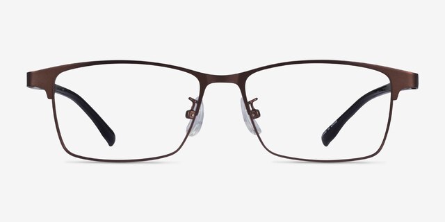 Globe Matte Coffee Black AcétateMontures de lunettes de vue d'EyeBuyDirect, Vue de Face