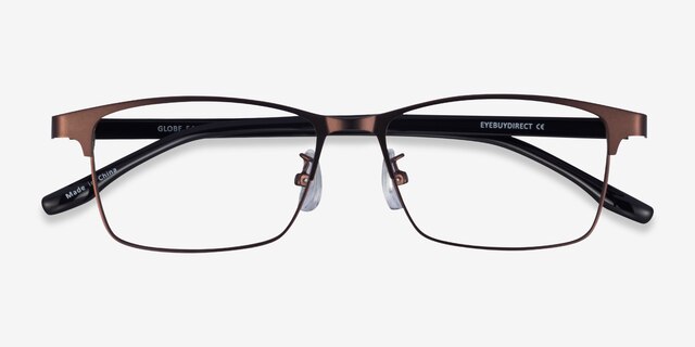 Globe Matte Coffee Black AcétateMontures de lunettes de vue d'EyeBuyDirect, Vue Rapprochée