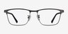 Joker Matte Gunmetal Clear Gray MetalEyeglass Frames from EyeBuyDirect, Front View
