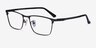 Joker Matte Gunmetal Clear Gray MetalEyeglass Frames from EyeBuyDirect, Angle View