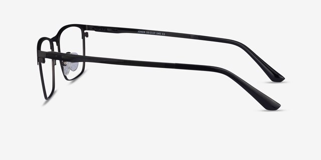 Joker Matte Gunmetal Clear Gray MetalEyeglass Frames from EyeBuyDirect, Side View