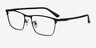 Joker Black MetalEyeglass Frames from EyeBuyDirect, Angle View