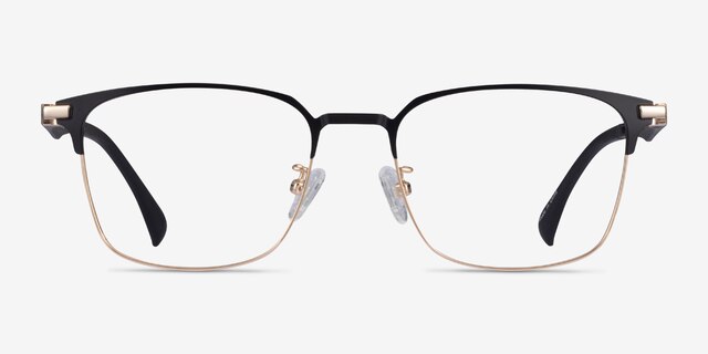 Sapporo Black Gold MetalEyeglass Frames from EyeBuyDirect, Front View