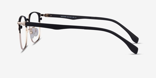 Sapporo Black Gold MetalEyeglass Frames from EyeBuyDirect, Side View