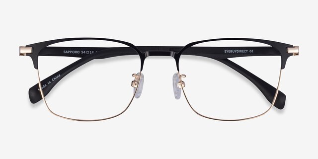 Sapporo Black Gold MetalEyeglass Frames from EyeBuyDirect, Closed View