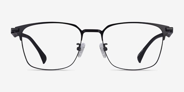 Sapporo Black MetalEyeglass Frames from EyeBuyDirect, Front View