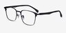 Sapporo Black MetalEyeglass Frames from EyeBuyDirect, Angle View