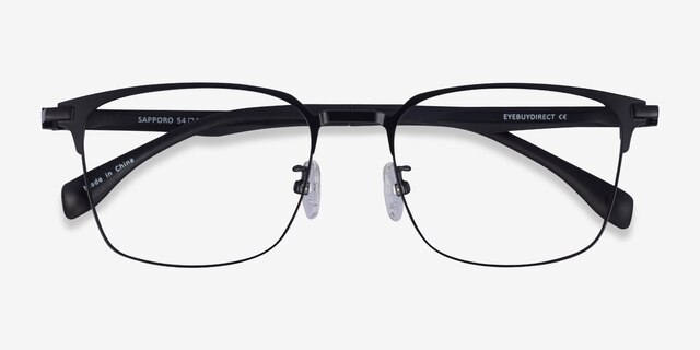 Sapporo Black MetalEyeglass Frames from EyeBuyDirect, Closed View