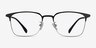 Below Black Silver MetalEyeglass Frames from EyeBuyDirect, Front View
