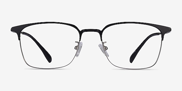 Below Black Silver Métal Montures de lunettes de vue