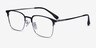 Below Black Silver MetalEyeglass Frames from EyeBuyDirect, Angle View