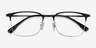 Below Black Silver MetalEyeglass Frames from EyeBuyDirect, Closed View