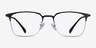 Below Black Gunmetal MetalEyeglass Frames from EyeBuyDirect, Front View