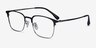 Below Black Gunmetal MetalEyeglass Frames from EyeBuyDirect, Angle View
