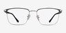 Abroad Black Silver MetalEyeglass Frames from EyeBuyDirect, Front View