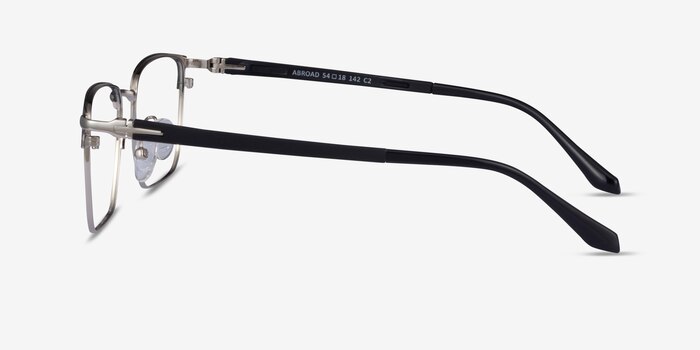 Abroad Black Silver Métal Montures de lunettes de vue d'EyeBuyDirect