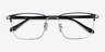 Abroad Black Silver MetalEyeglass Frames from EyeBuyDirect, Closed View