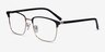 Terry Black Gold MétalMontures de lunettes de vue d'EyeBuyDirect, Vue d'Angle